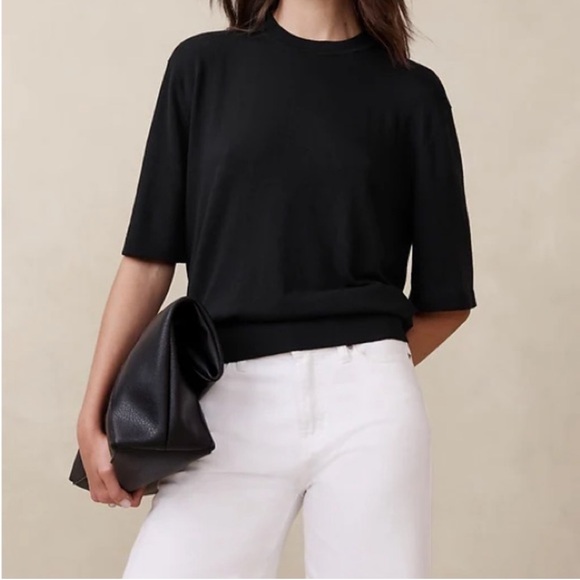 Banana Republic Factory The Forever Sweater • Short Sleeve Cotton Knit - Picture 1 of 10
